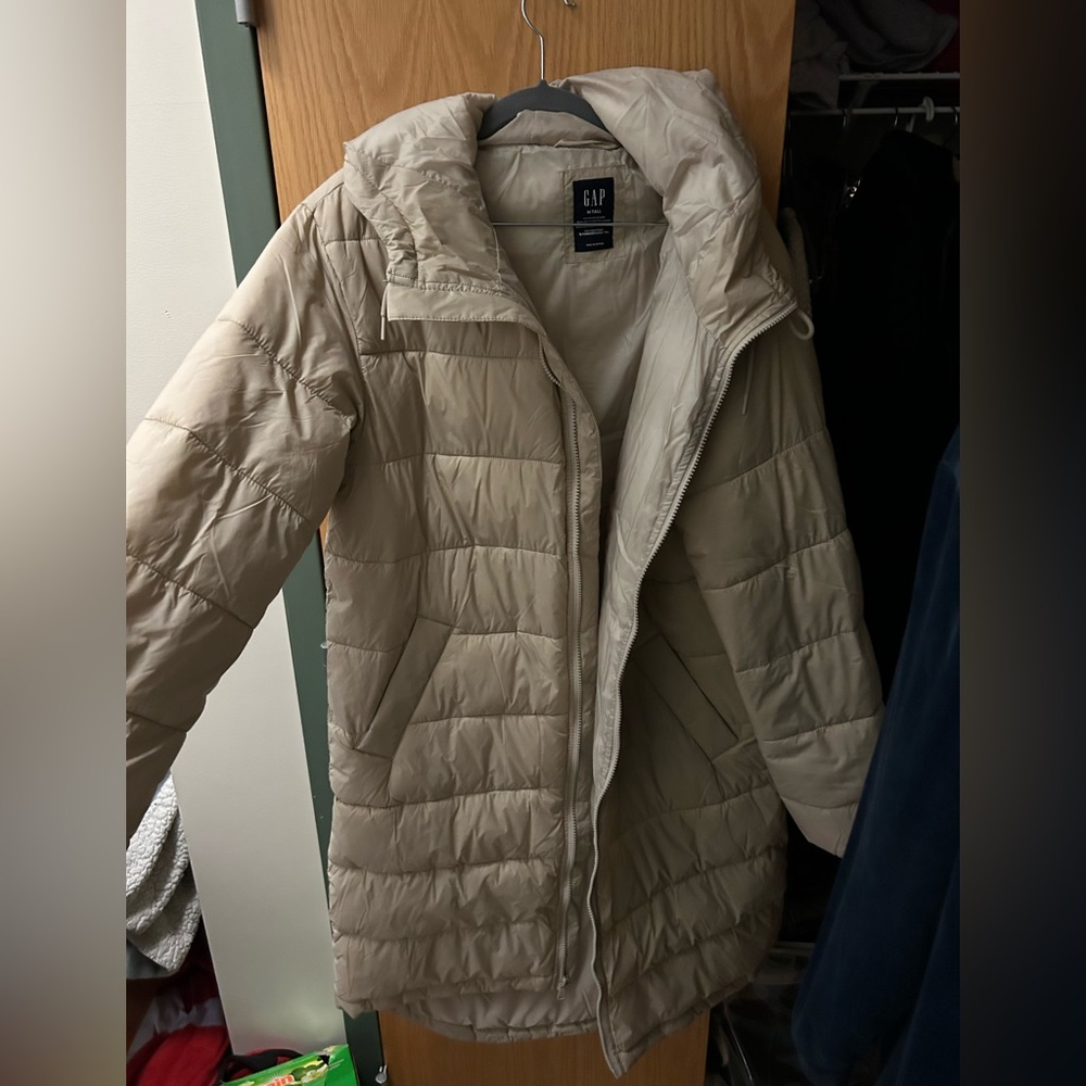 GAP Long Hooded Puffer Jacket